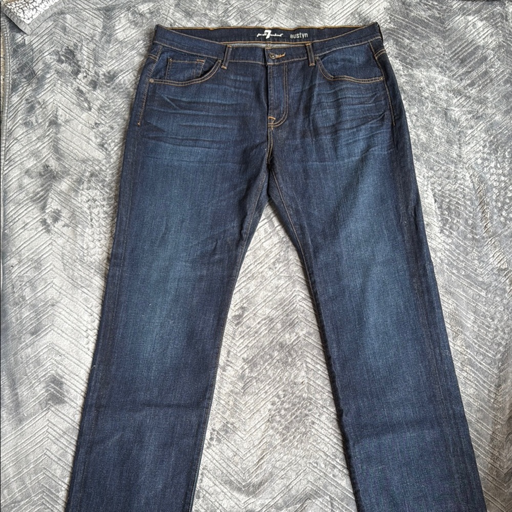 7 For All Mankind Blue Straight Jeans Classic Style